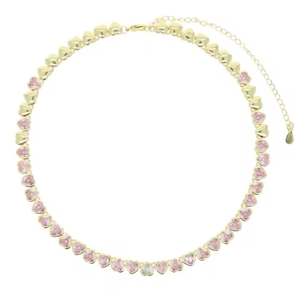 NWOT ICED HOT BLING PINK STONE NECKLACE